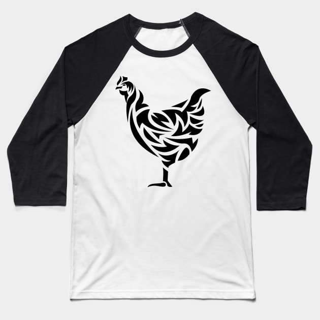 Hen Tattoo Baseball T-Shirt by Irkhamsterstock